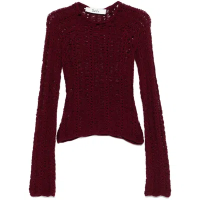 Séfr Open-knit Sweater In Brown