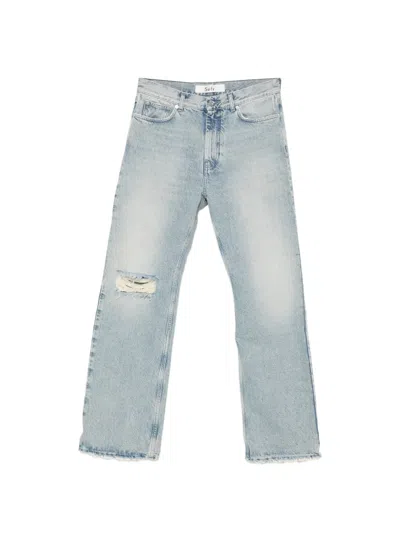 Séfr Swirl Distressed Jeans In Blue