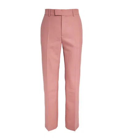 Séfr Mike Straight-leg Twill Suit Trousers In Pink