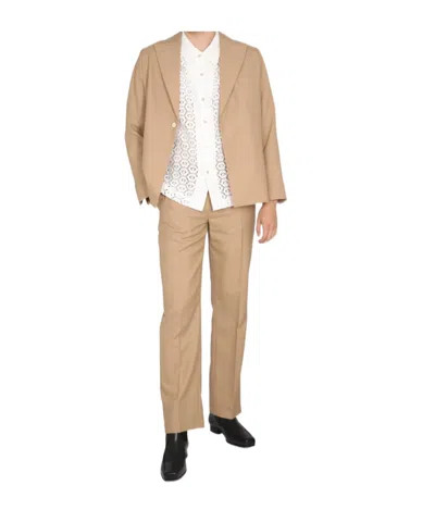 Séfr Tailored Power Blazer Jacket In Brown