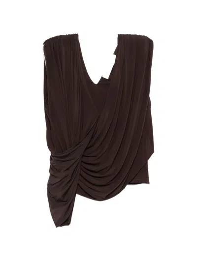 Séfr Tamara V-neck Top In Brown