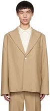 Séfr Single-breasted Jacket In Beige Breeze