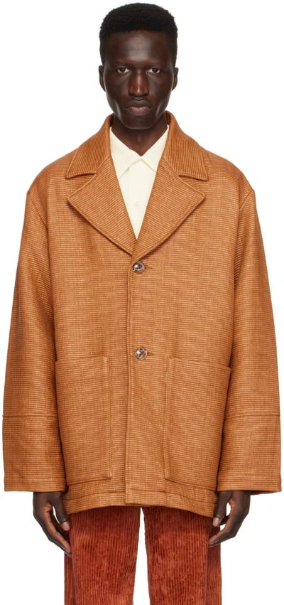 Séfr Tan Socorro Coat In Coated Straw