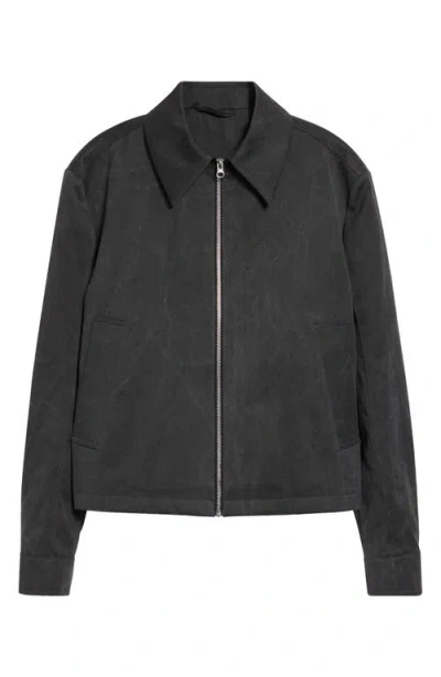 Séfr Tazio Washed Cotton Twill Jacket In Black