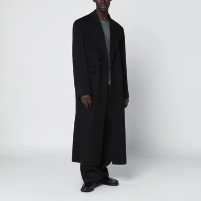 Séfr Tetsu Black Coat In Wool And Cashmere