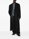 Séfr Wool Cashmere Long Coat Notched Lapel In Black