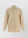 Séfr Sefr Waffle Knit Pointed Collar Button Closure Long Cuffed Sleeves Shirt In Animal Print