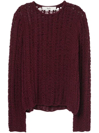 SÉFR SÉFR TEXTURED OPEN-KNIT SWEATER WITH RELAXED FIT
