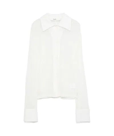 Séfr Thelma Open Knit Wool Shirt In Fine Web Wool