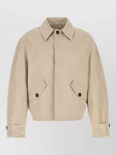 Séfr Twill Cosme Jacket Buttoned Cuffs Collar In Nude