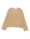 Séfr V-neck Textured Sweater In Brown