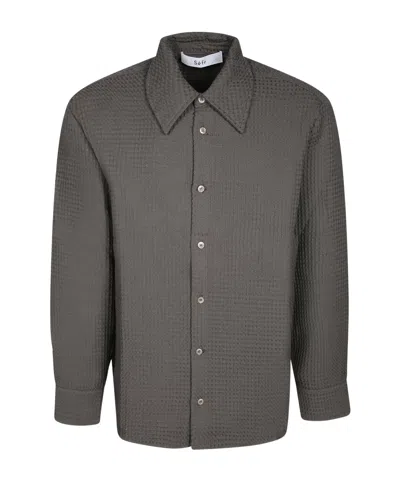 Séfr Waffle Fabric Shirt. In Black