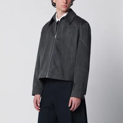Séfr Washed Grey Tazio Zipup Jacket In Black