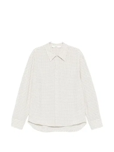 Séfr Wes Check-pattern Long-sleeve Shirt In White