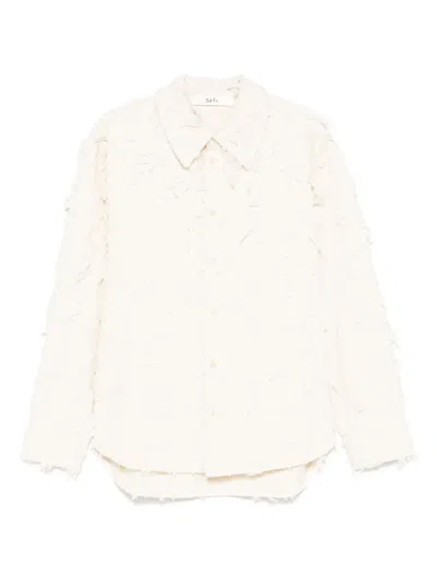 Séfr Ignacio Checked Cotton-gauze Shirt In Neutrals