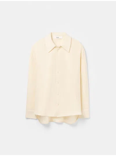 Séfr Sefr Casual Ecru Button-up Shirt For Men In Yellow