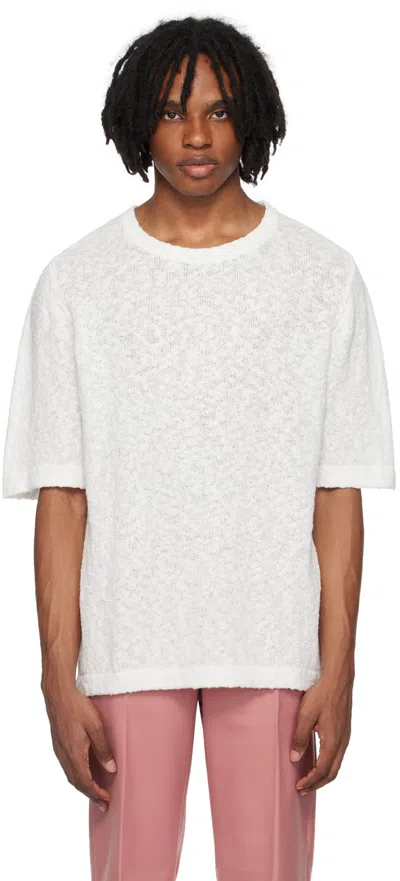 Séfr White Tolomo T-shirt In White Slubby Cotton