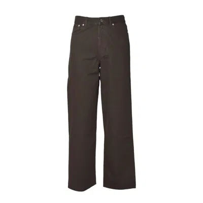 Séfr Wide Cut Jeans In Brown Cotton