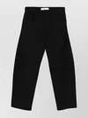 Séfr Cropped Wide-leg Pants With Five-pocket Design And Distinctive Branding In Brown