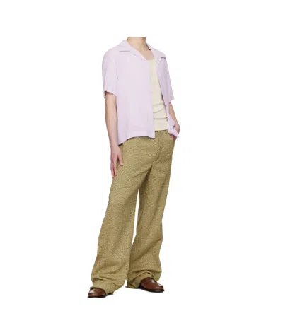 Séfr Wide-leg Plain-woven Polyester- And Linen-blend Trousers In Multi