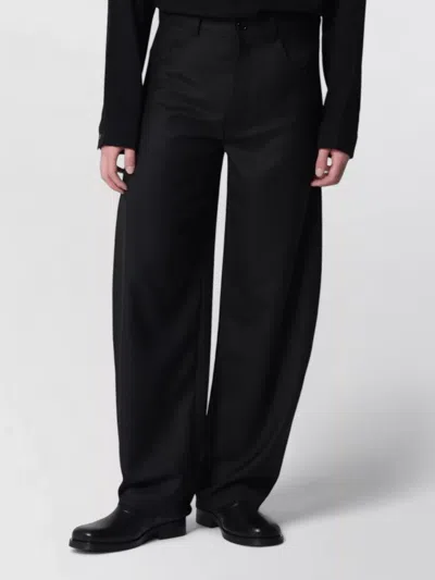 Séfr Wide Leg Trousers Belt Loops Side Pockets In Black