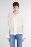 Séfr Willow Shirt Shirt In Beige Polyester In White
