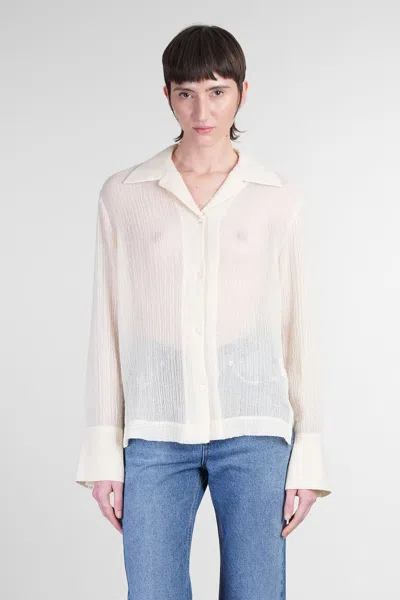 Séfr Willow Shirt In Beige Wool