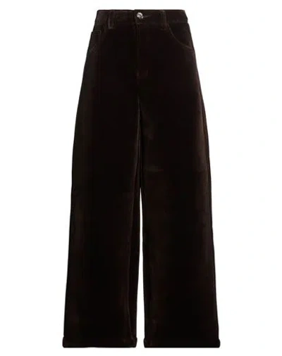 Séfr Woman Pants Dark Brown Size Xs Polyester, Modal