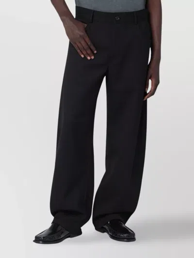 SÉFR WOOL BLEND WIDE LEG TROUSERS WITH POCKETS