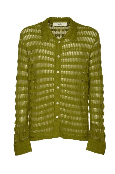 Séfr Khaki Yasu Shirt In Forest Knit | ModeSens Séfr Khaki Yasu Shirt In Forest Knit | ModeSens