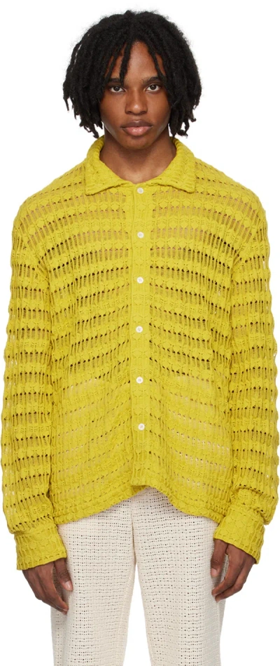 Séfr Yellow Yasu Shirt In Mahonia Knit