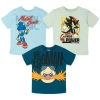 Sega Kids'  Sonic The Hedgehog 3-pack Short Sleeve T-shirts In Multi