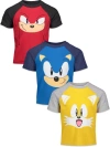Sega Kids'  Sonic The Hedgehog 3-pack Short Sleeve T-shirts In Multi