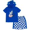Sega Sonic The Hedgehog Cosplay T-shirt & Shorts Set In Blue