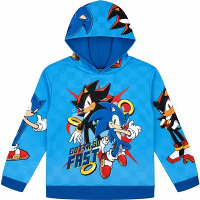 Sega Kids'  Sonic The Hedgehog Fleece Hooded Sweatshirt In Blue