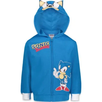 Sega Kids'  Sonic The Hedgehog Fleece Zip-up Hoodie In Sonic Blue