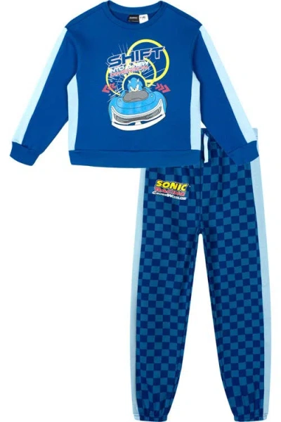 Sega Kids'  Sonic The Hedgehog Racing Fleece Sweatshirt And Pants Set In Sonic Navy Blue
