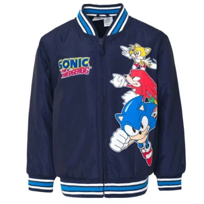 Sega Kids'  Sonic The Hedgehog Zip-up Bomber Jacket In Blue