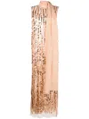 Sehnsucht Atelier Sleeveless Sequin Long Dress In Neutral