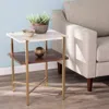 Sei Ardmillan Square Faux Marble End Table With Storage