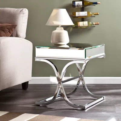 Sei Ava Mirrored End Table - Chrome