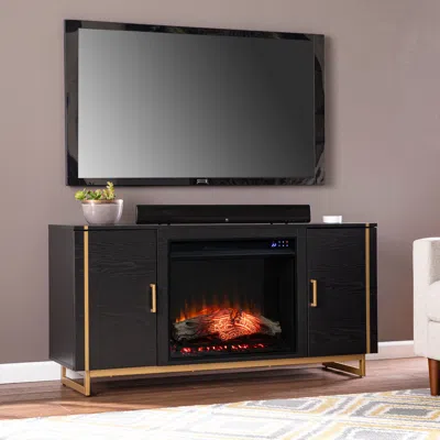 Sei Biddenham Touch Screen Electric Fireplace Console With Media Storage