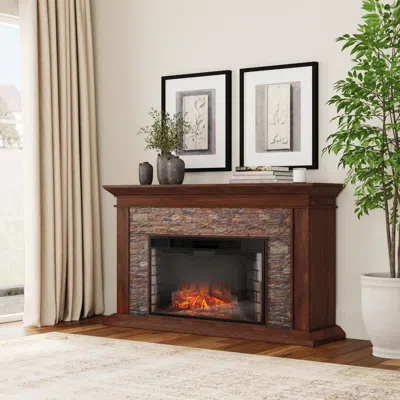 Sei Canyon Heights Faux Stone Electric Fireplace