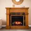 Sei Cartwright Corner Convertible Electric Fireplace With Touch Screen