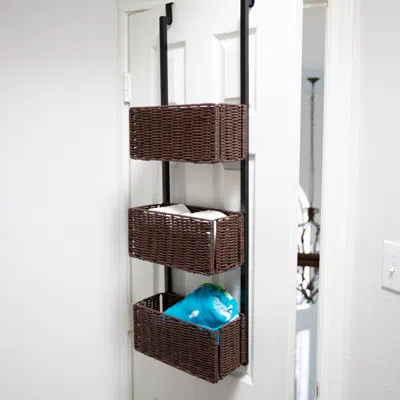 Sei Cortovo Over The Door 3 Tier Basket Storage Espresso With Black