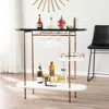 Sei Dagney Wine Bar Table With Glassware Storage