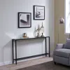 Sei Darrin Narrow Long Console Table With Mirrored Top Gunmetal Gray