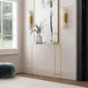 Sei Darrin Narrow Mini Console Table With Mirrored Top Gold