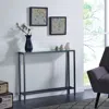 Sei Darrin Narrow Mini Console Table With Mirrored Top Gunmetal Gray