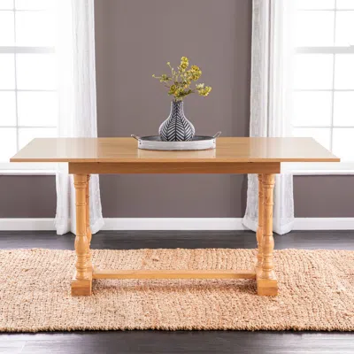 Sei Edenderry Farmhouse Folding Trestle Console To Dining Table Natural Oak